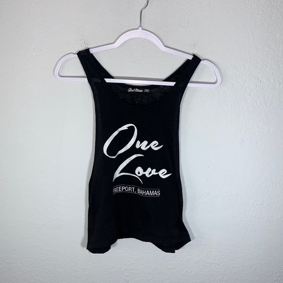 Del Mar Black One Love Freeport Bahamas Sleeveless Tank - Picture 6 of 6